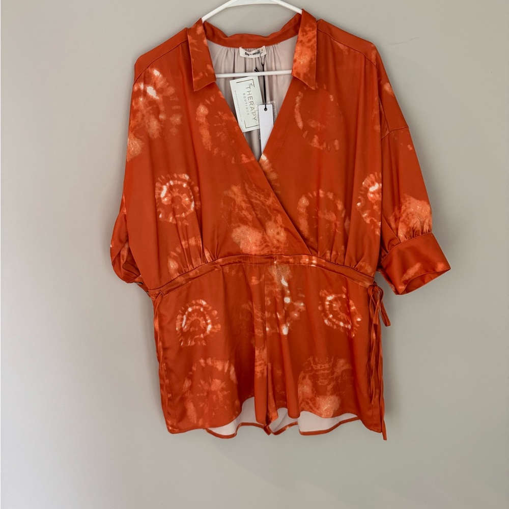 Vibrant Orange Romper by Day+Moon